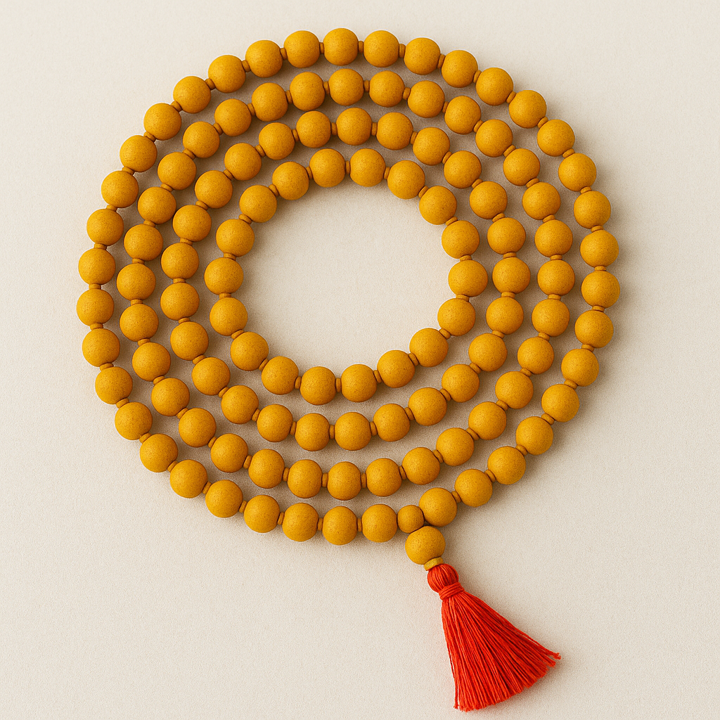 Haldi Jaap Mala (108 Beads) – Sacred Meditation & Healing Mala