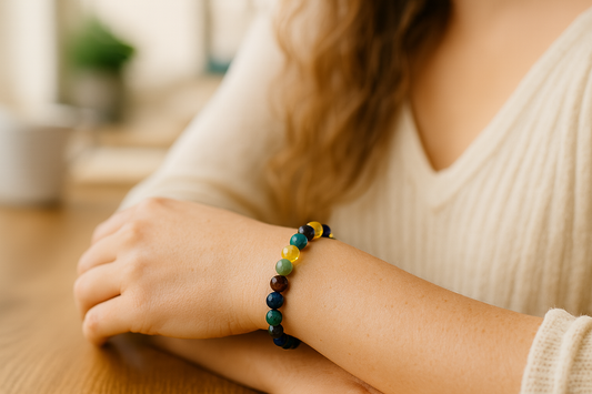 Navgrah Healing Bracelet – 9 Planet Energy Balancing Gemstone Bracelet for Prosperity, Peace & Protection