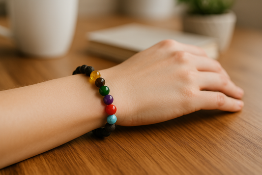 7 Chakra Lava Stone Healing Bracelet – Natural Energy Balancing Beads