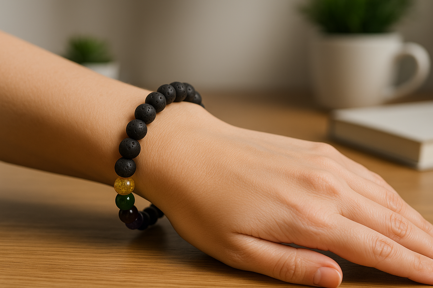 7 Chakra Lava Stone Healing Bracelet – Natural Energy Balancing Beads