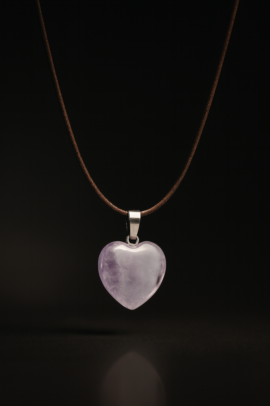 Amethyst Heart Pendant – Natural Crystal Necklace for Calm, Healing & Spiritual Protection