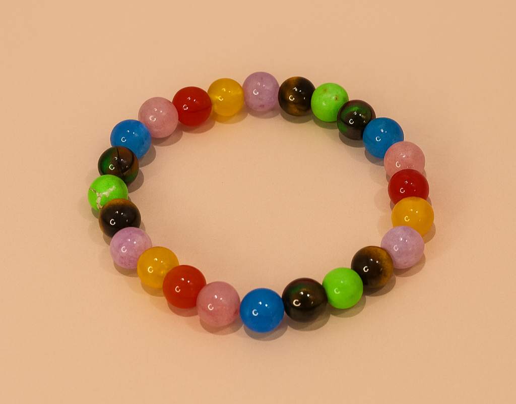 Premium Multicolor Crystal Healing Bead Bracelet – 7 Chakra Energy Balancing Fashion Accessory