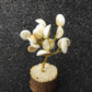 Handcrafted Seashell Gemstone Tree on Wooden Base