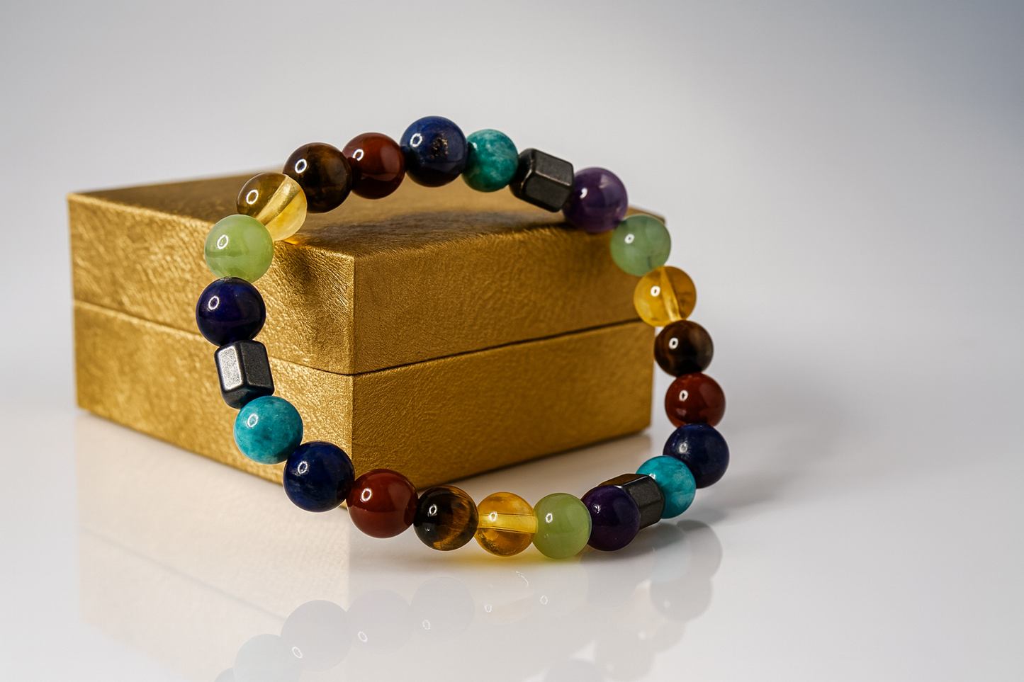 Navgrah Healing Bracelet – 9 Planet Energy Balancing Gemstone Bracelet for Prosperity, Peace & Protection