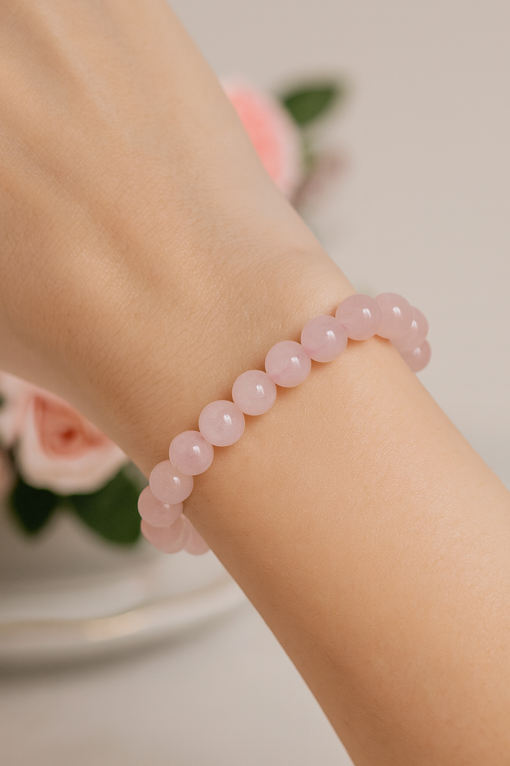 Rose Quartz Bracelet – Natural Crystal for Love, Positivity & Emotional Healing