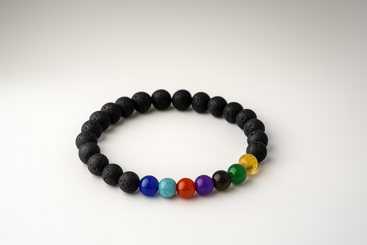 7 Chakra Lava Stone Healing Bracelet – Natural Energy Balancing Beads