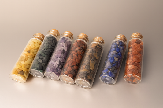 7 Chakra Crystal Bottles Set – Healing Crystals for Positive Energy & Balance