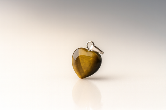 Tiger Eye Heart Locket – Natural Stone Pendant for Protection, Strength & Confidence