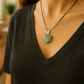 Green Jade Heart Pendant – Natural Crystal Necklace for Harmony, Prosperity & Emotional Healing