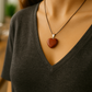 Red Jasper Heart Pendant – Natural Crystal Necklace for Strength, Grounding & Emotional Balance