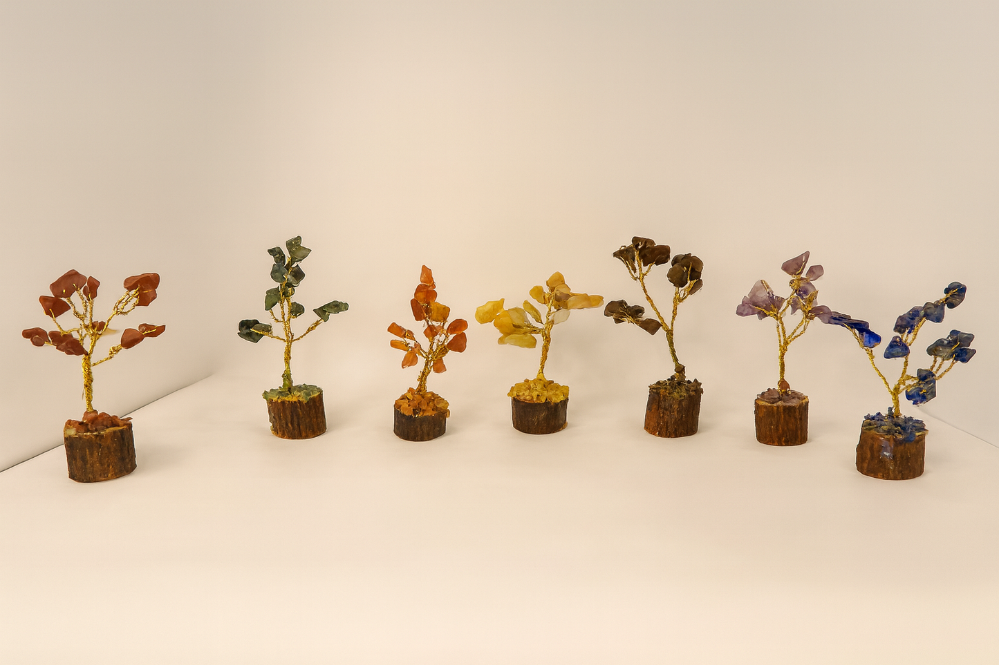 Seven Chakra Crystal Miniature Trees – Pack of 7 | Zodiac Secrets
