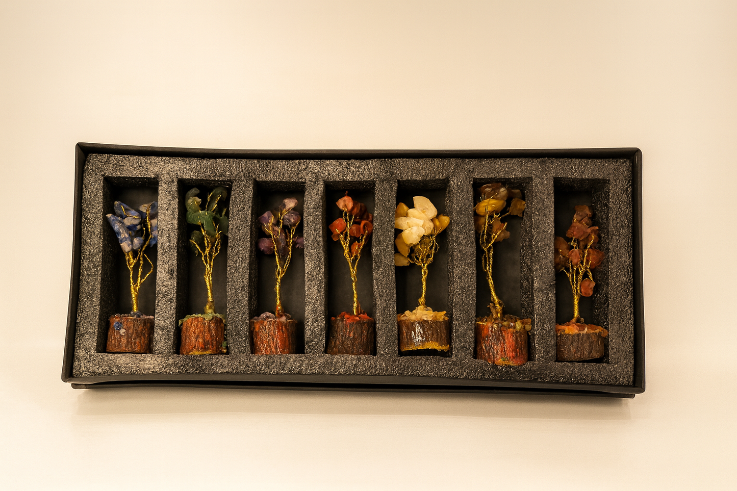 Seven Chakra Crystal Miniature Trees – Pack of 7 | Zodiac Secrets